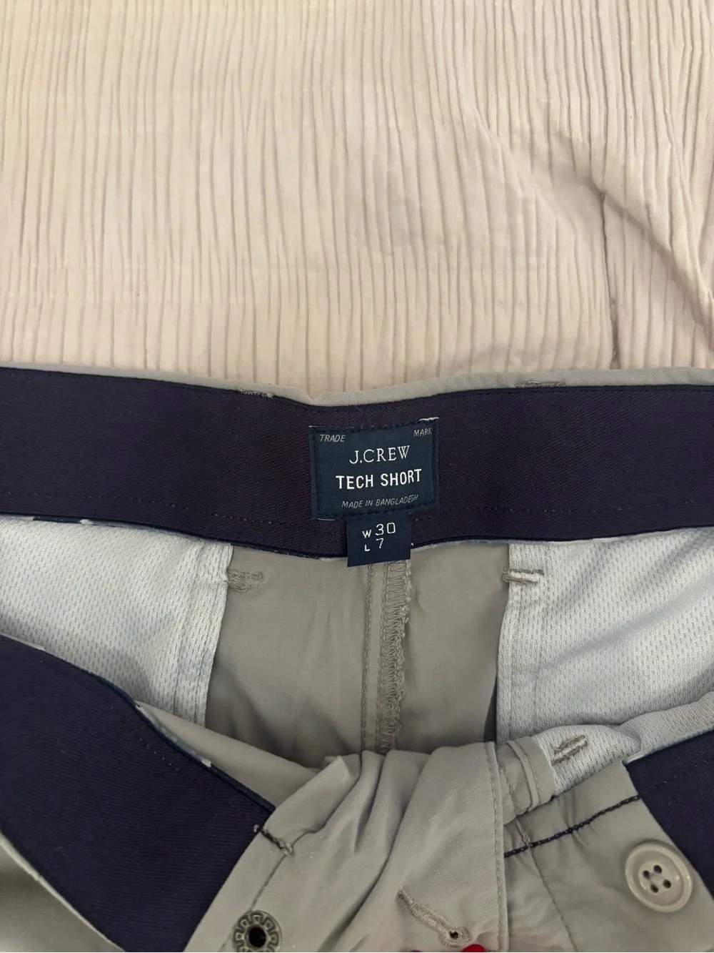 J.Crew Tech Shorts Men’s 30 Gray 7” Stretch Performance Lightweight